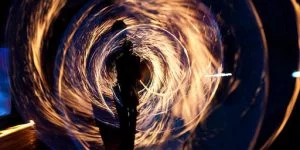 fire show la banchetul scolar